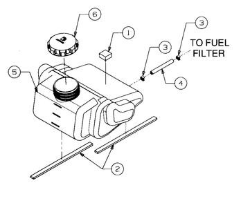Fuel Tank Diagram and Parts List for GT2554 K015-Before-13A2A7K710 Cub Cadet Lawn Tractor
